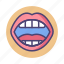 mouth, teeth, tongue 