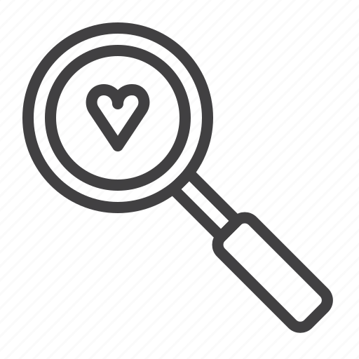 Heart, magnifying, glass, diagnosis icon - Download on Iconfinder