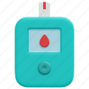 glucose, meter, sugar, blood, level, diabetes, test, medical, equipment, 3d 