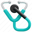 stethoscope, phonendoscope, doctor, medical, equipment, instrument, health, 3d 