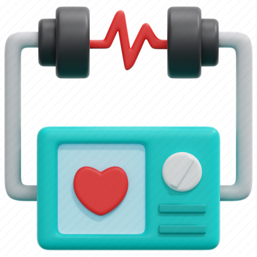 Defibrillator, first, aid, emergency, help, heart, medical 3D illustration - Download on Iconfinder