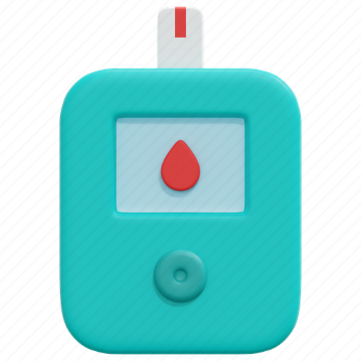 Glucose, meter, sugar, blood, level, diabetes, test 3D illustration - Download on Iconfinder