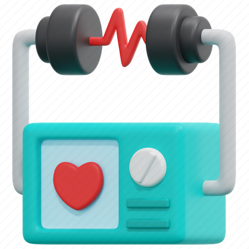 Defibrillator, first, aid, emergency, help, heart, equipment 3D illustration - Download on Iconfinder