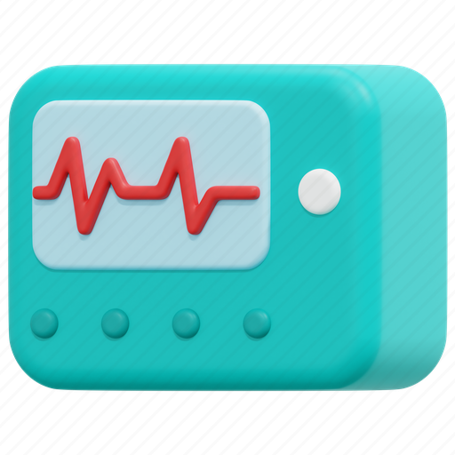 Ecg, monitor, electrocardiogram, heartbeat, cardiology, equipment, medical 3D illustration - Download on Iconfinder