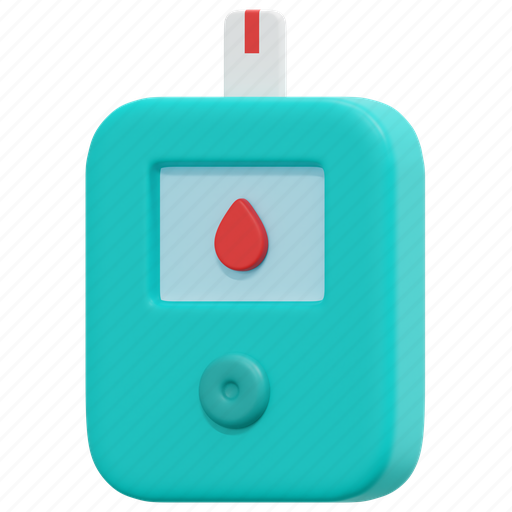 Glucose, meter, sugar, blood, level, diabetes, test 3D illustration - Download on Iconfinder