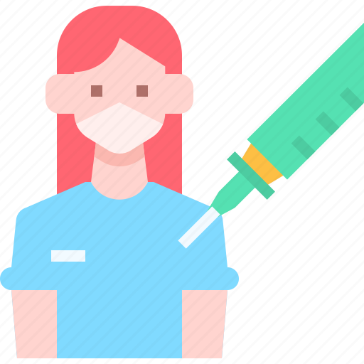 Vaccination, woman, shot, vaccine, syring icon - Download on Iconfinder