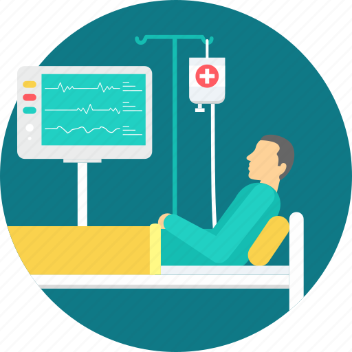 Bed, ecg, icu, patient, emergency, healthcare, treatment icon - Download on Iconfinder
