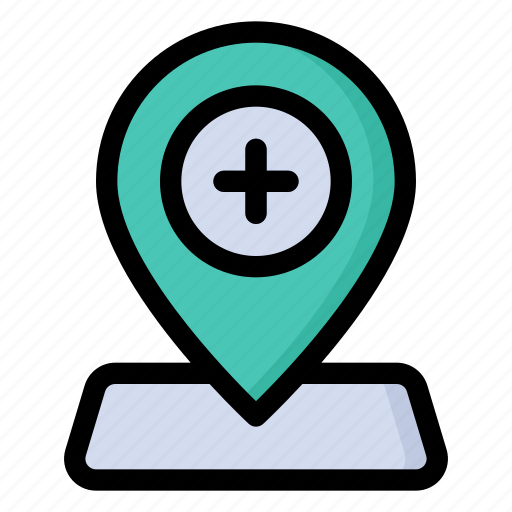 Hospital, location, navigation, health, map icon - Download on Iconfinder