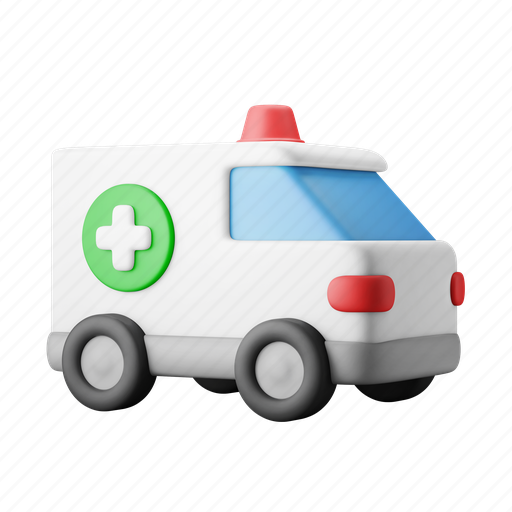 Ambulance, hospital, clinic, healthcare, car 3D illustration - Download on Iconfinder