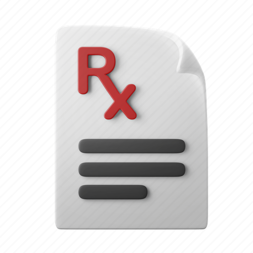 Prescription, drug, medicine, rx, pharmacy 3D illustration - Download on Iconfinder