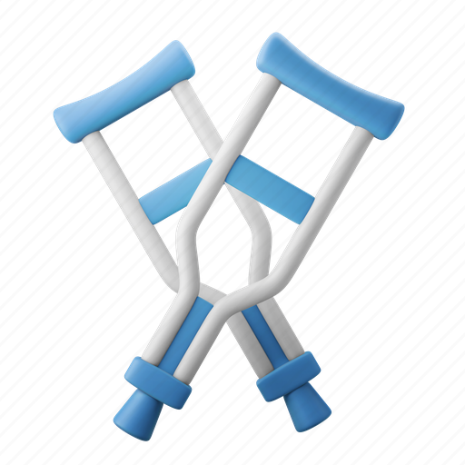 Crutches, disability, handicap, accessibility, injury 3D illustration - Download on Iconfinder
