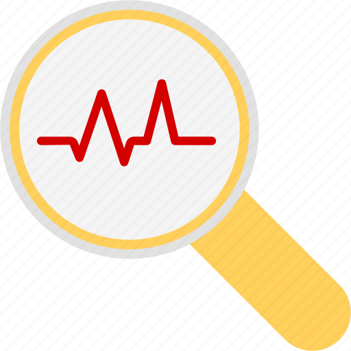 Find, heartbeat, cardiogram, diagnose, magnifier, pulse, zoom icon - Download on Iconfinder