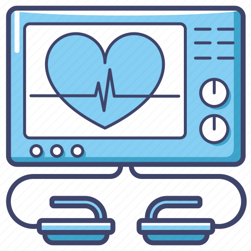 Medical, healthcare, heart rate monitor, defibrillator, cardiology, aed, cardiac icon - Download on Iconfinder