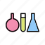 flask, lab, test tubes 