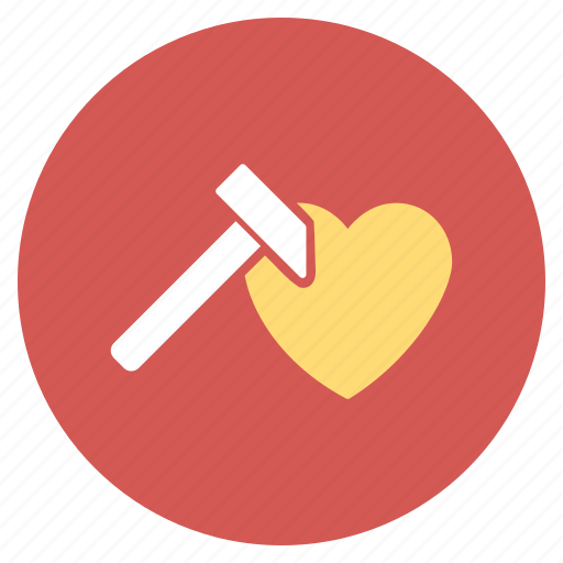 Break tool, hammer, heart, love, romance, romantic, valentine icon - Download on Iconfinder