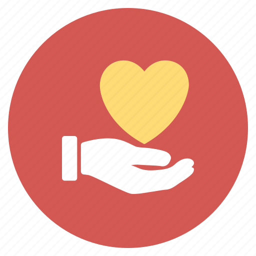 Charity, hand, heart, help, love, palm, support icon - Download on Iconfinder
