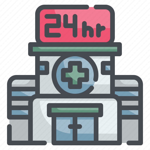 Hospital, 24hours, dispensary, drugstore, pharmacy icon - Download on Iconfinder