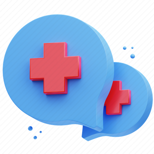Chat, medical, care, medicine, health, healthy, heart 3D illustration - Download on Iconfinder