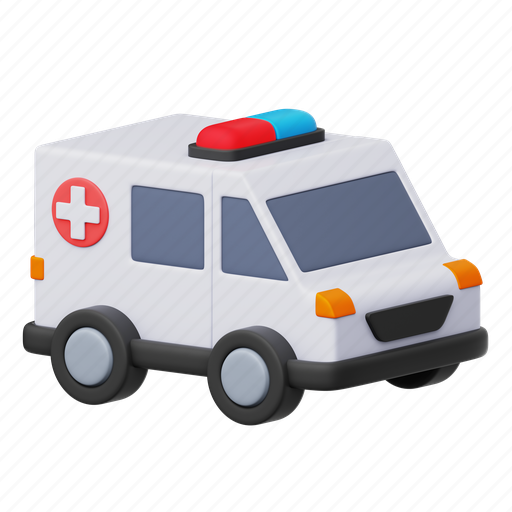 Ambulance, vehicle, transport, emergency 3D illustration - Download on Iconfinder