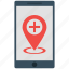 hospital location, medical location, mobile, navigation 