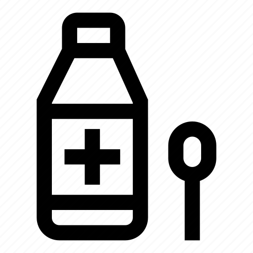 Medical bottle, syrup, spoon, cough syrup, syrup bottle icon - Download on Iconfinder