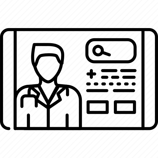 Doctor, search, tablet, ehealth icon - Download on Iconfinder