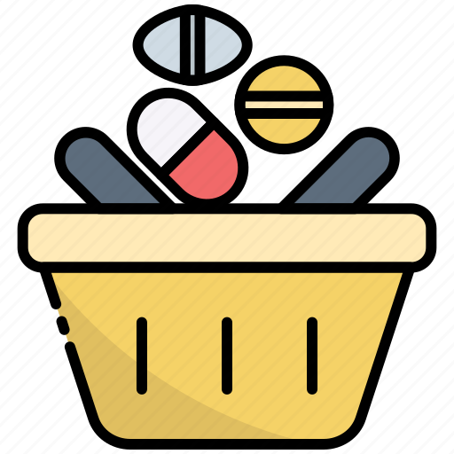 Shopping, basket, shopping basket, medicine, shopping-bucket, drugs, pharmacy icon - Download on Iconfinder