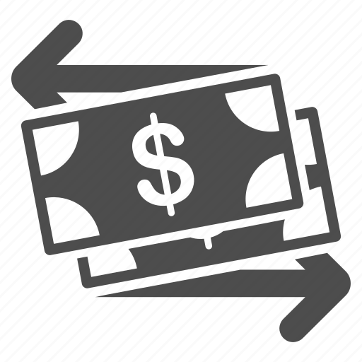 Bank activity, banking business, cash payment, currency exchange, dollar banknotes, financial transactions, money transfer icon - Download on Iconfinder