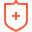 cross, hospital, medical, medicine, protection, red, shield 