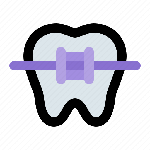 Braces, bracket, dental, dentist, in, orthodontic, tooth icon - Download on Iconfinder