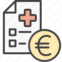 euro, invoice, medical services, paid, payment