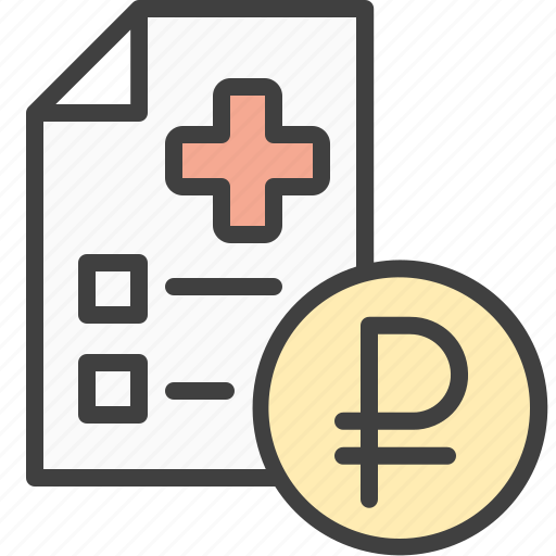 Invoice, medical services, paid, payment, ruble icon - Download on Iconfinder