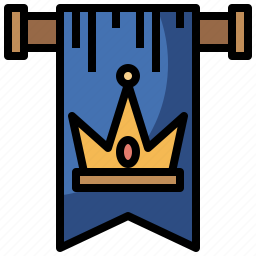 Castle, flag, insignia, medieval, nation, royalty icon - Download on Iconfinder