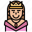 crown, emperor, leader, medieval, monarchy, person, queen 