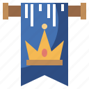 castle, flag, insignia, medieval, royalty, symbol