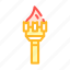 torch, stained, burning, age, castle, middle 