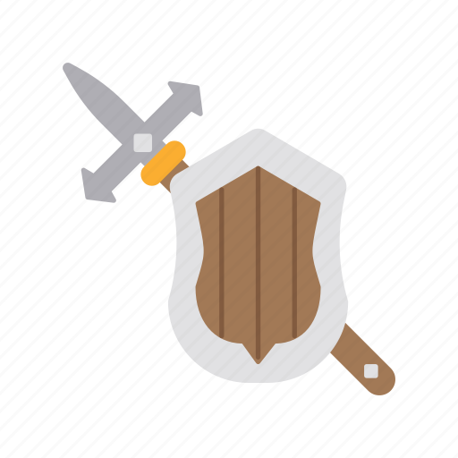 Medieval, spear, shield, weapon, protect icon - Download on Iconfinder
