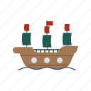 medieval, warship, ship, battleship, boat, transport