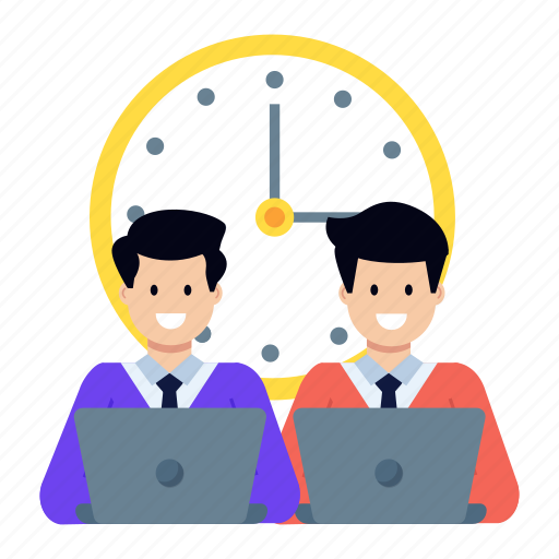 Job time, punctual persons, punctual team, working hours, meeting time illustration - Download on Iconfinder