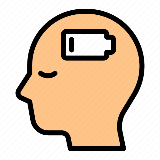 Exhaustion, burnout, tired, mental, health, low, battery icon - Download on Iconfinder