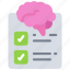 brain, checklist, health, mental, mind, organisation 