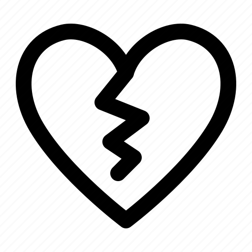 Broken, heart, sad, love, breakup, break, romance icon - Download on Iconfinder
