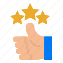 excellence, feedback, hand, star, rating