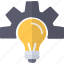 bulb, cog, creative, development, idea, setting 