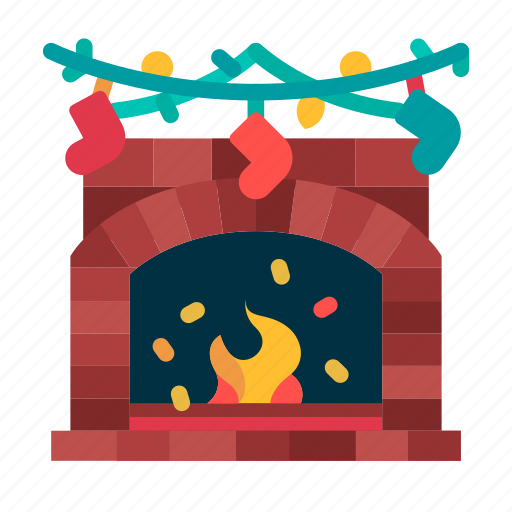 Wood, burning, stove, fireplace, brick, home decor, christmas icon - Download on Iconfinder