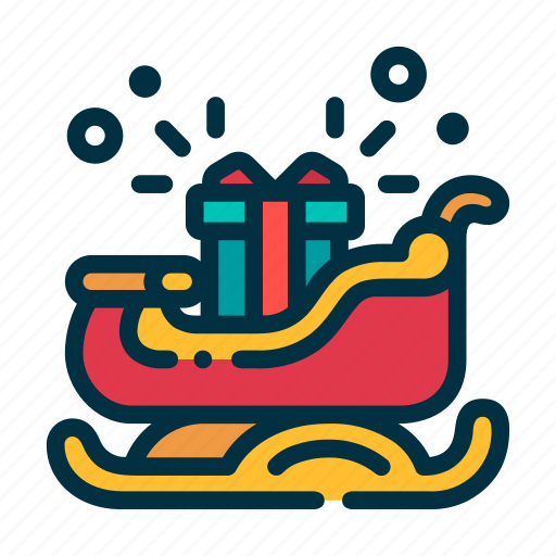 Sleigh, sled, gift, present, transportation, logistic, surprise icon - Download on Iconfinder