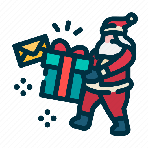 Santa, santa claus, present, gift, christmas, surprise, logistic icon - Download on Iconfinder