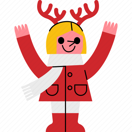 Christmas, girl, kid, reindeer icon - Download on Iconfinder