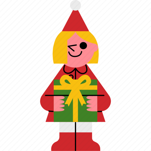 Girl, and, gifts, christmas icon - Download on Iconfinder