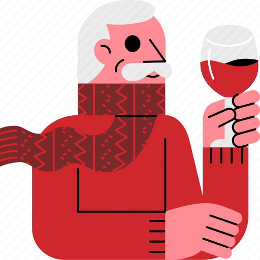 Grandfather, christmas, drink, wine, dinner icon - Download on Iconfinder